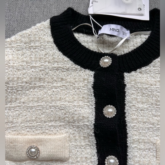 MANGO pocket tweed cardigan size small BNWT - Picture 6 of 9